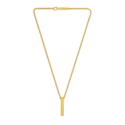 BAR NECKLACE POLISHED 925 SILVER 18 CARAT GOLD PLATED