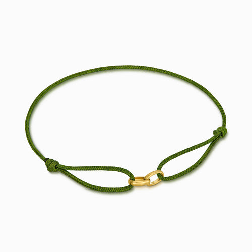 GLORY BRACELET OLIVE FABRIC BRACELET 585 GOLD
