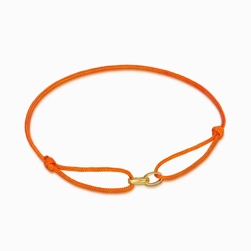 GLORY BRACELET ORANGE FABRIC BRACELET 585 GOLD
