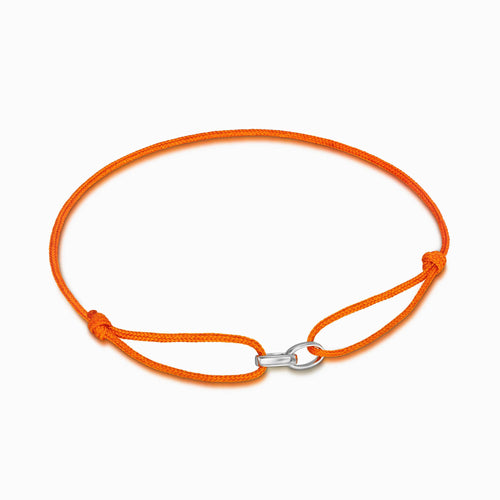 GLORY BRACELET ORANGE STOFFARBAND 585 WHITE GOLD