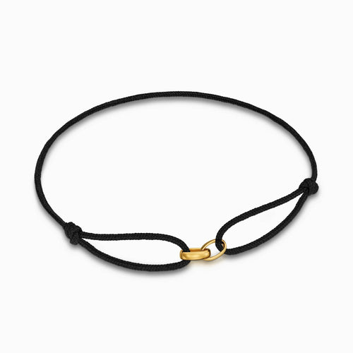 GLORY BRACELET BLACK FABRIC BRACELET 585 GOLD