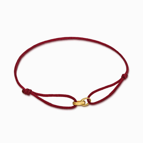 GLORY BRACELET BORDEAUX FABRIC BRACELET 585 GOLD