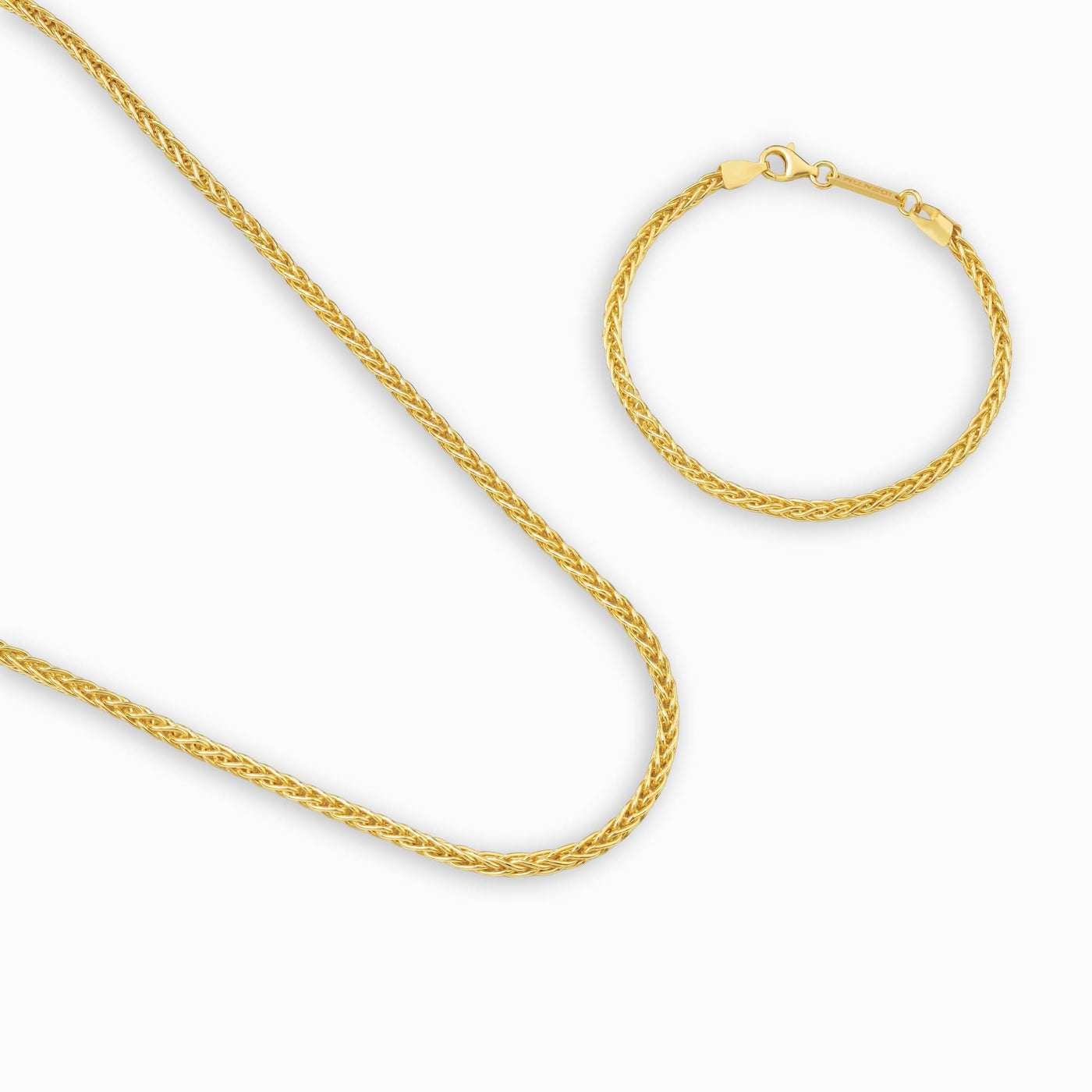 PLAIT CHAIN SET 925 SILVER 18 CARAT GOLD PLATED 3,60MM