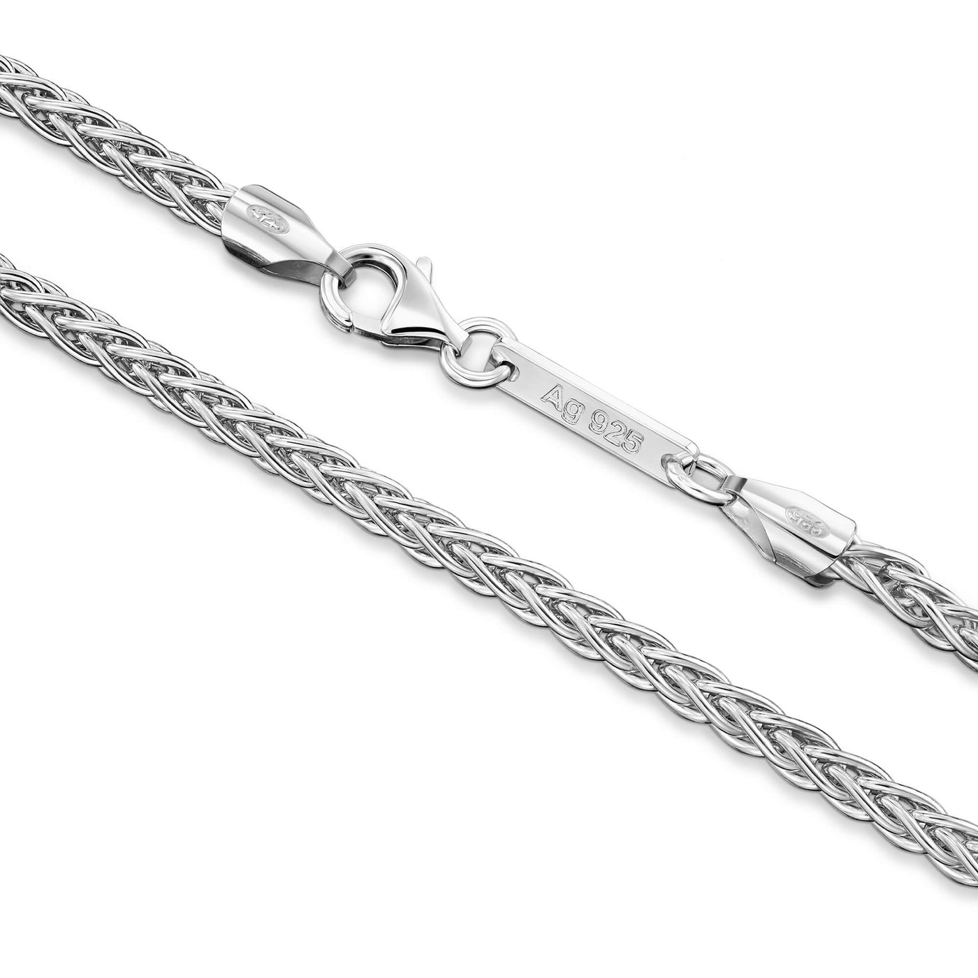 PLAIT CHAIN BRACELET 925 SILVER RHODIUM PLATED 3,60MM