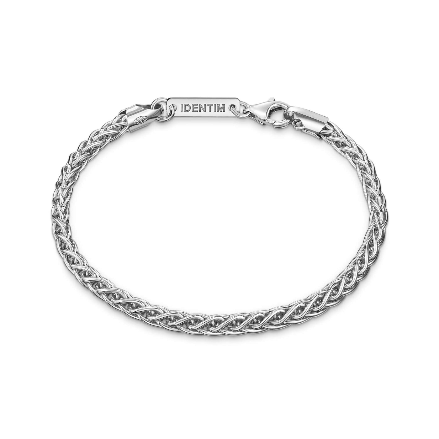 BRAID CHAIN BRACELET 925 SILVER RHODIUM PLATED 3,60MM