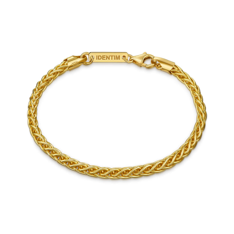 PLAIT CHAIN BRACELET 925 SILVER 18 CARAT GOLD PLATED 3,60MM