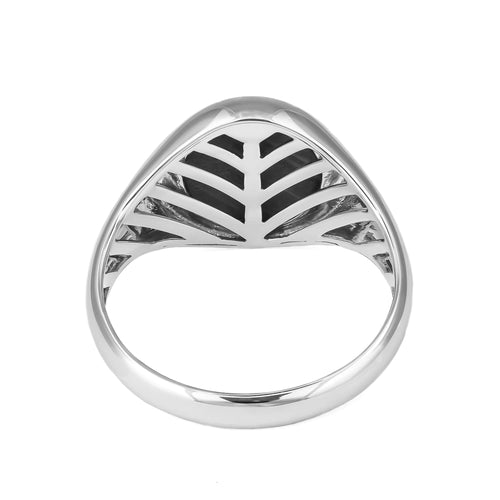 BRUSHED OVAL RING 585, 750 WHITE GOLD, 950 PLATINUM