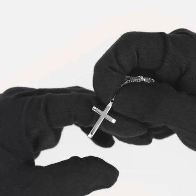 CROSS NECKLACE 925 SILVER RHODIUM PLATED