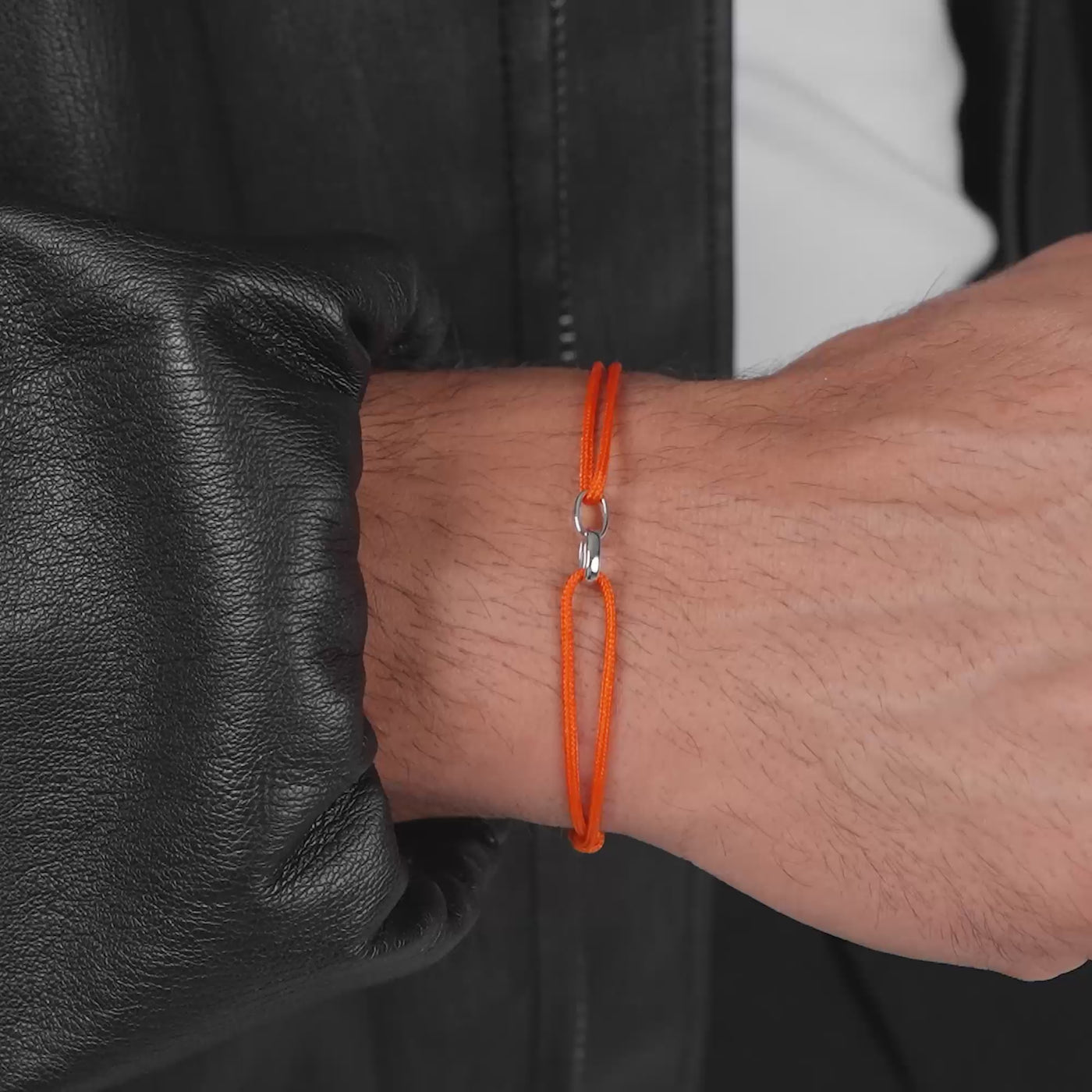 GLORY BRACELET ORANGE STOFFARBAND 585 WHITE GOLD