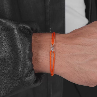 GLORY BRACELET ORANGE STOFFARBAND 585 WHITE GOLD