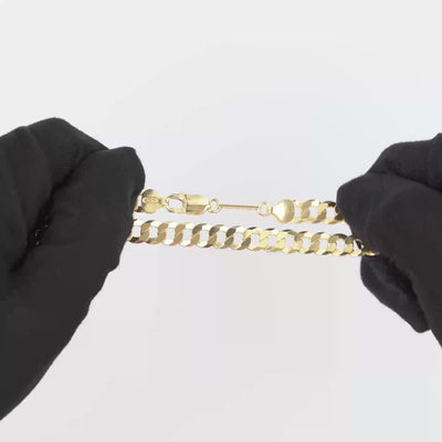 CURB CHAIN 925 SILVER 18 CARAT GOLD PLATED 7,80MM