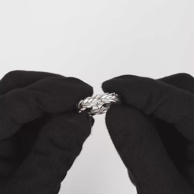 BRAIDED RING 925 SILVER RHODIUM PLATED