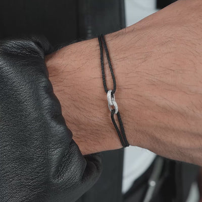 BRILLIANCE BRACELET FABRIC BRACELET 585 WHITE GOLD LAB DIAMONDS