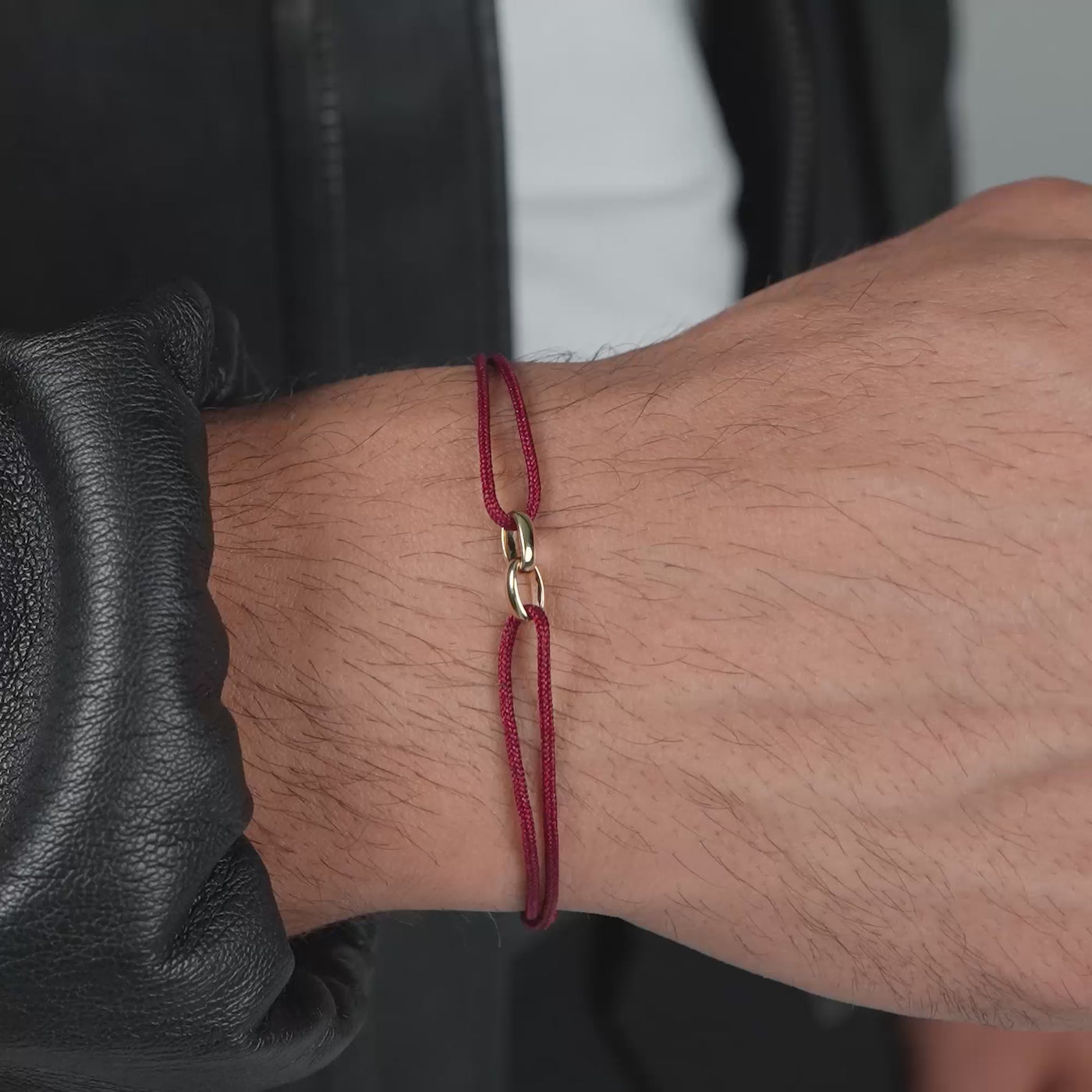 GLORY BRACELET BORDEAUX FABRIC BRACELET 585 GOLD
