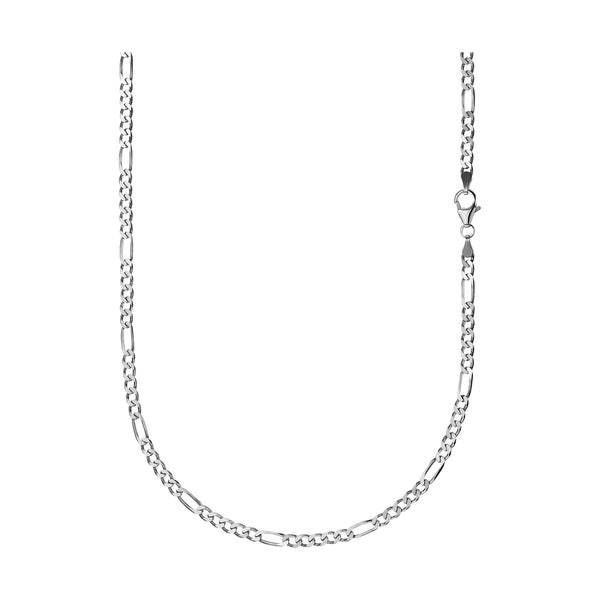 FIGARO NECKLACE 925 SILVER RHODIUM-PLATED 3,40MM - IDENTIM®