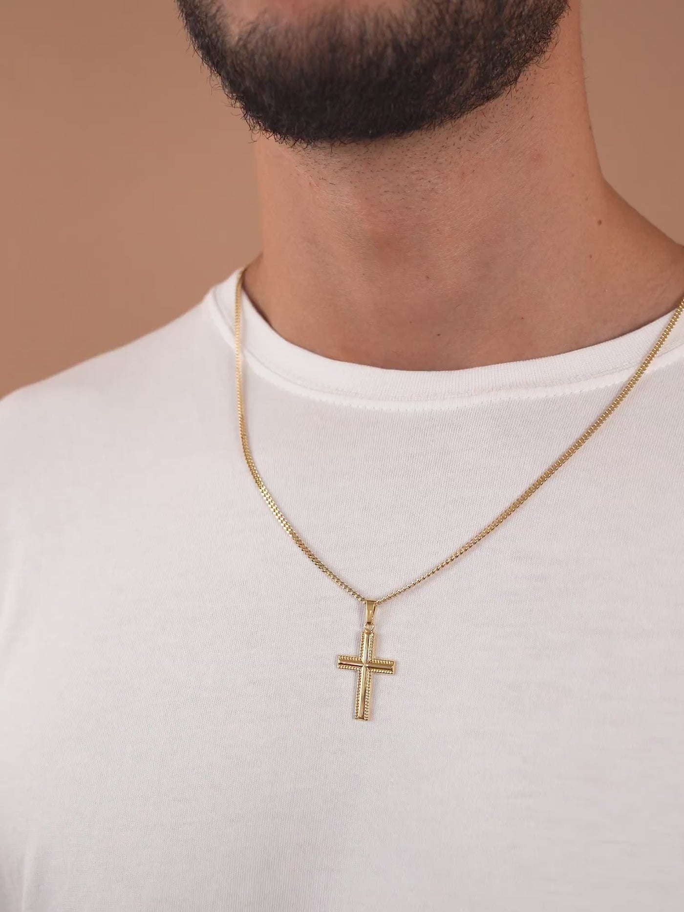 CROSS NECKLACE 925 SILVER 18 KARAT GOLD PLATED