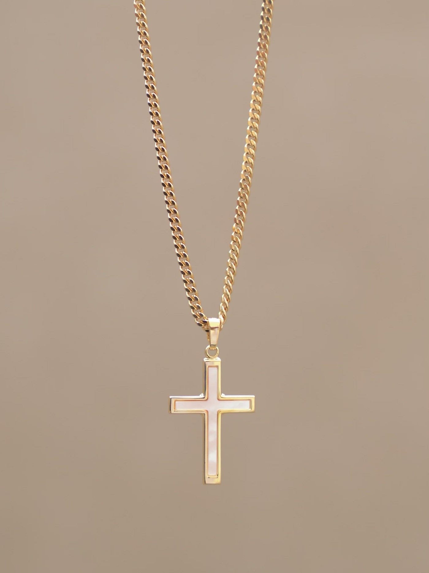 CROSS MOTHER OF PEARL NECKLACE 333 GOLD