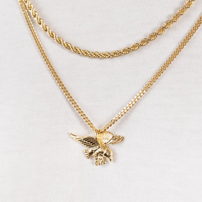 EAGLE NECKLACE 925 SILVER 18K GOLD PLATED - IDENTIM®