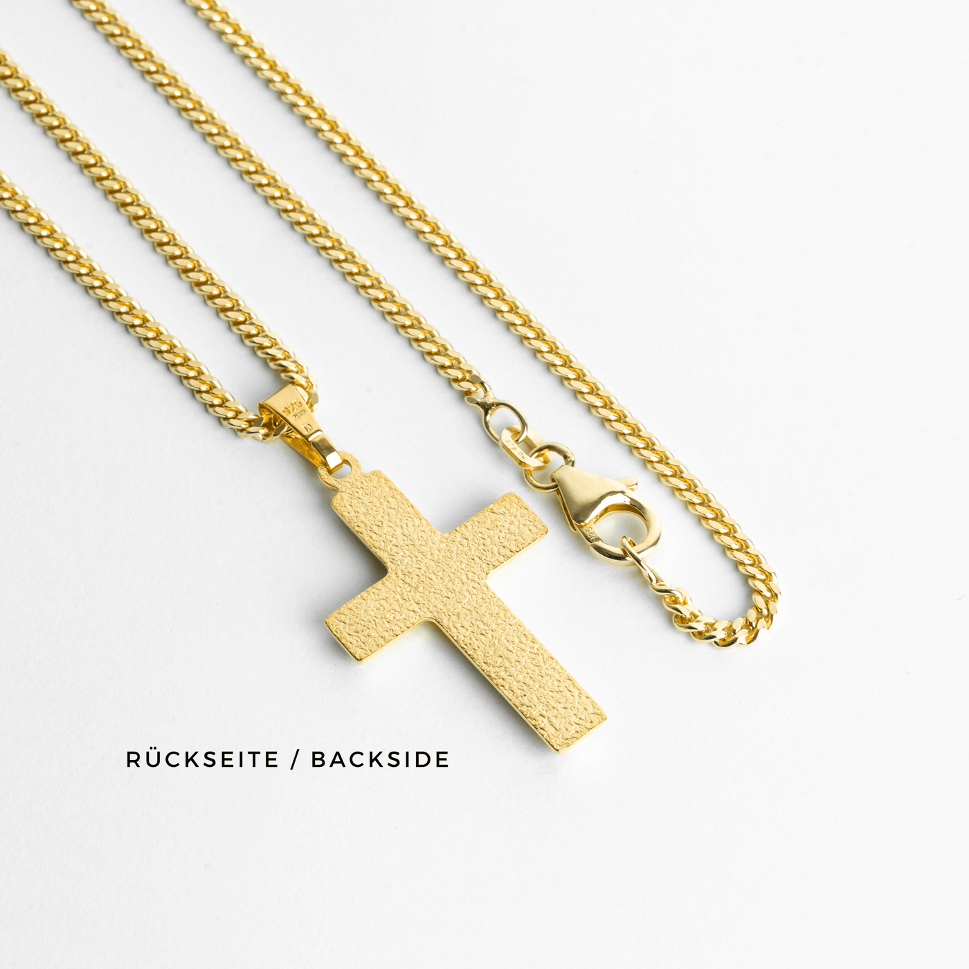 CROSS NECKLACE 925 SILVER 18 CARAT GOLD PLATED