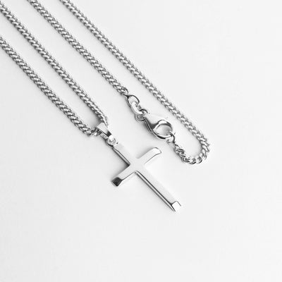 CROSS NECKLACE 925 SILVER RHODIUM PLATED