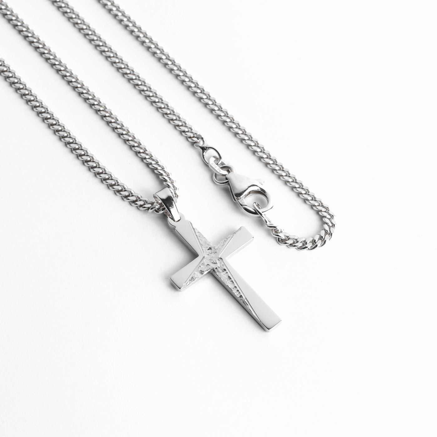 CROSS NECKLACE 925 SILVER RHODIUM PLATED