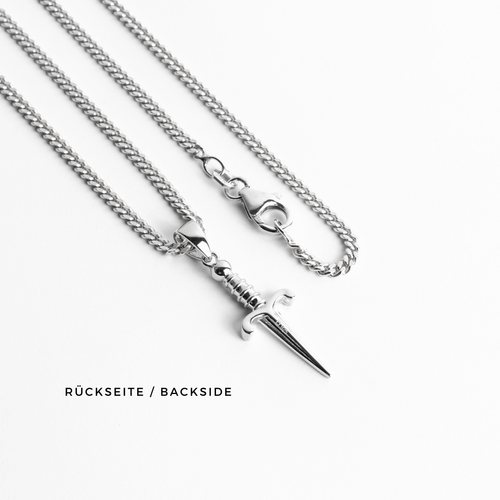 DAGGER NECKLACE 925 SILVER RHODIUM PLATED