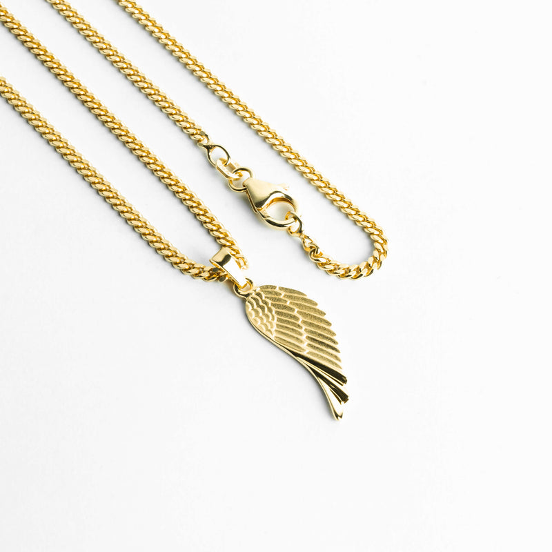 WING NECKLACE 925 SILVER 18 KARAT GOLD PLATED