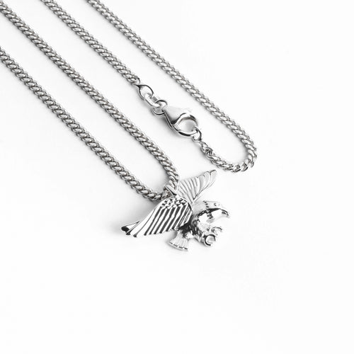EAGLE NECKLACE PENDANT 925 SILVER RHODIUM PLATED