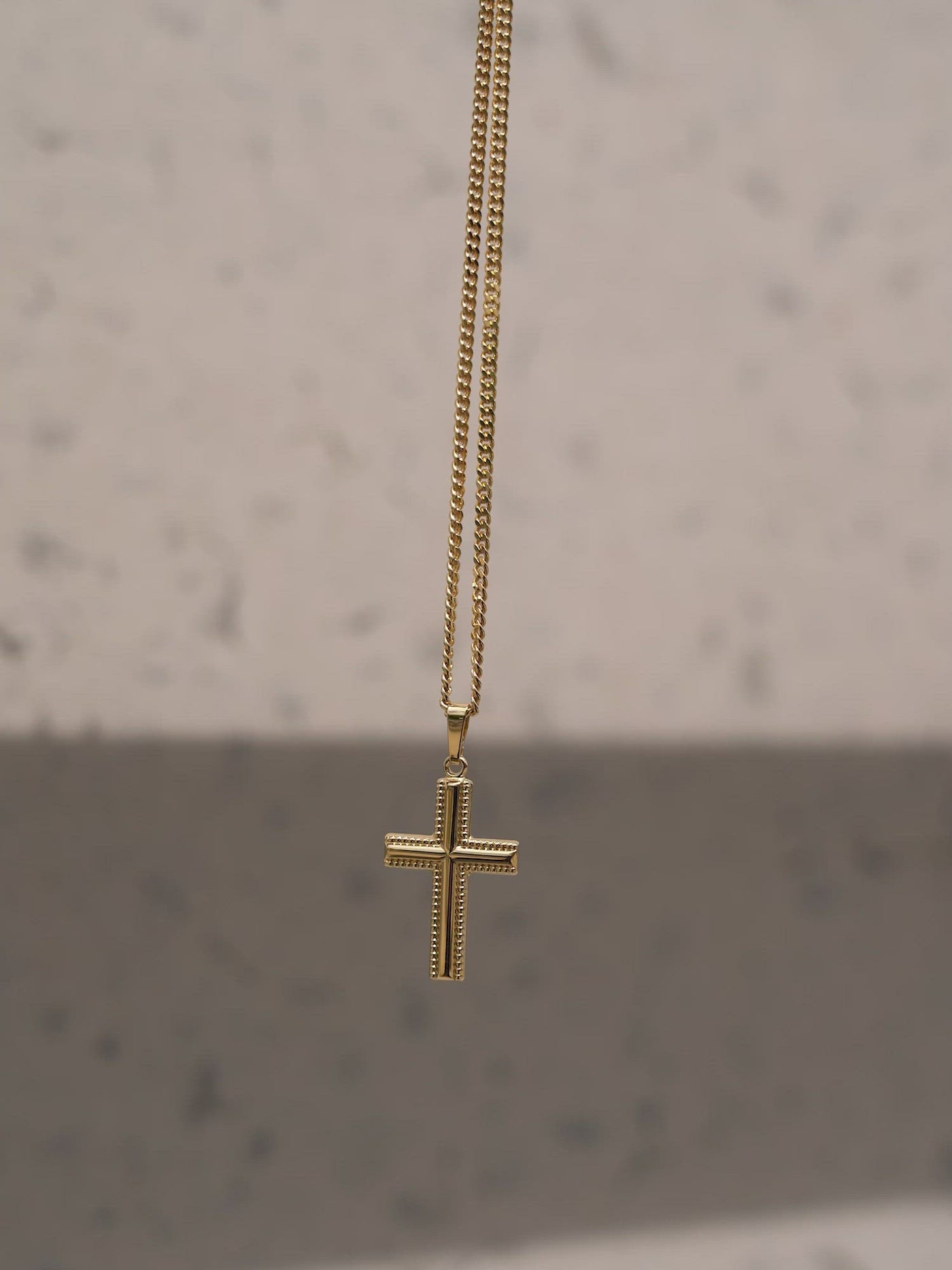 CROSS NECKLACE 925 SILVER 18 CARAT GOLD PLATED