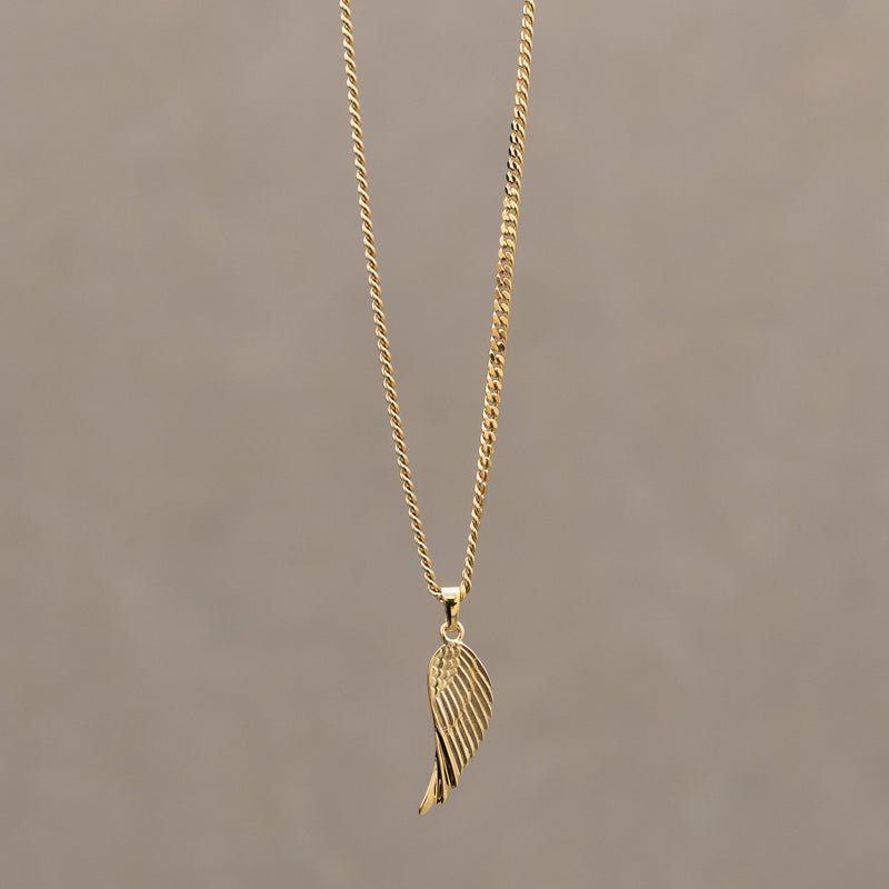 WING NECKLACE 925 SILVER 18 KARAT GOLD PLATED