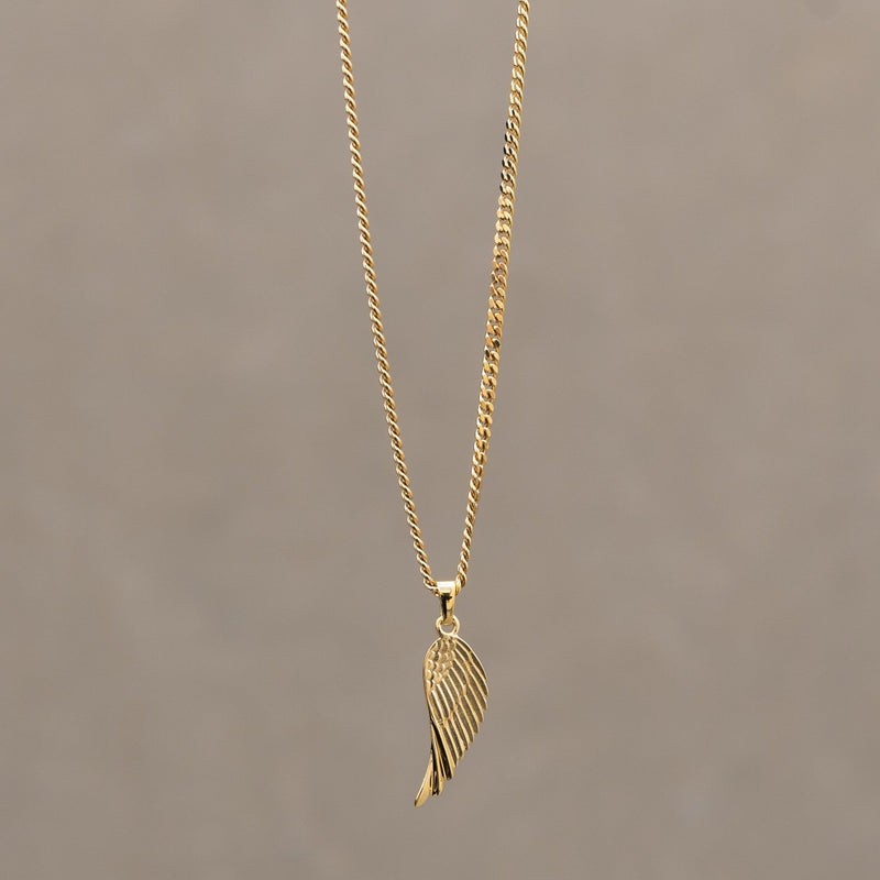 WING NECKLACE 925 SILVER 18 CARAT GOLD PLATED