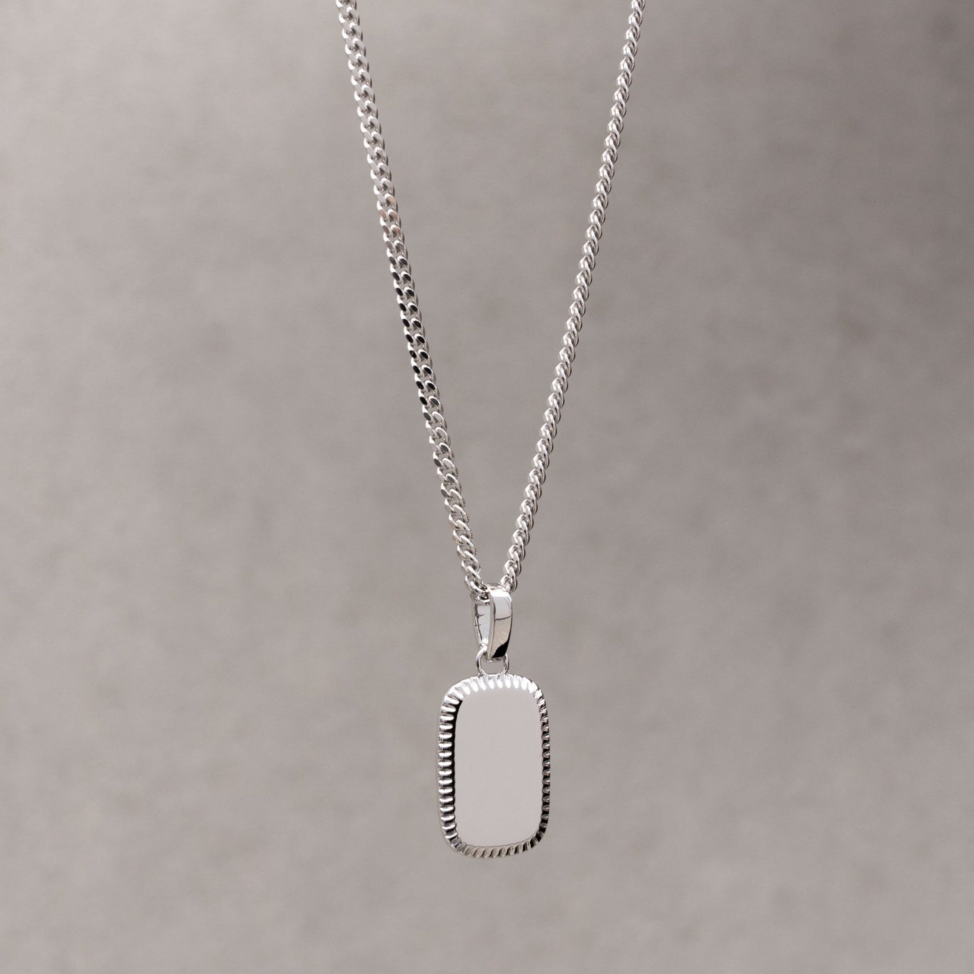 ENGRAVING PLATE NECKLACE 925 SILVER RHODIUM PLATED - IDENTIM®