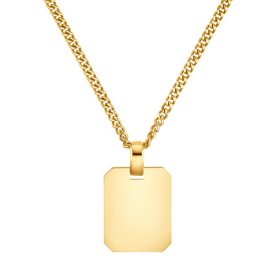 ENGRAVED PLATE OCTAGON NECKLACE 333 GOLD - IDENTIM®