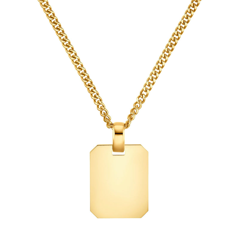 ENGRAVING PLATE OCTAGON NECKLACE 333 GOLD