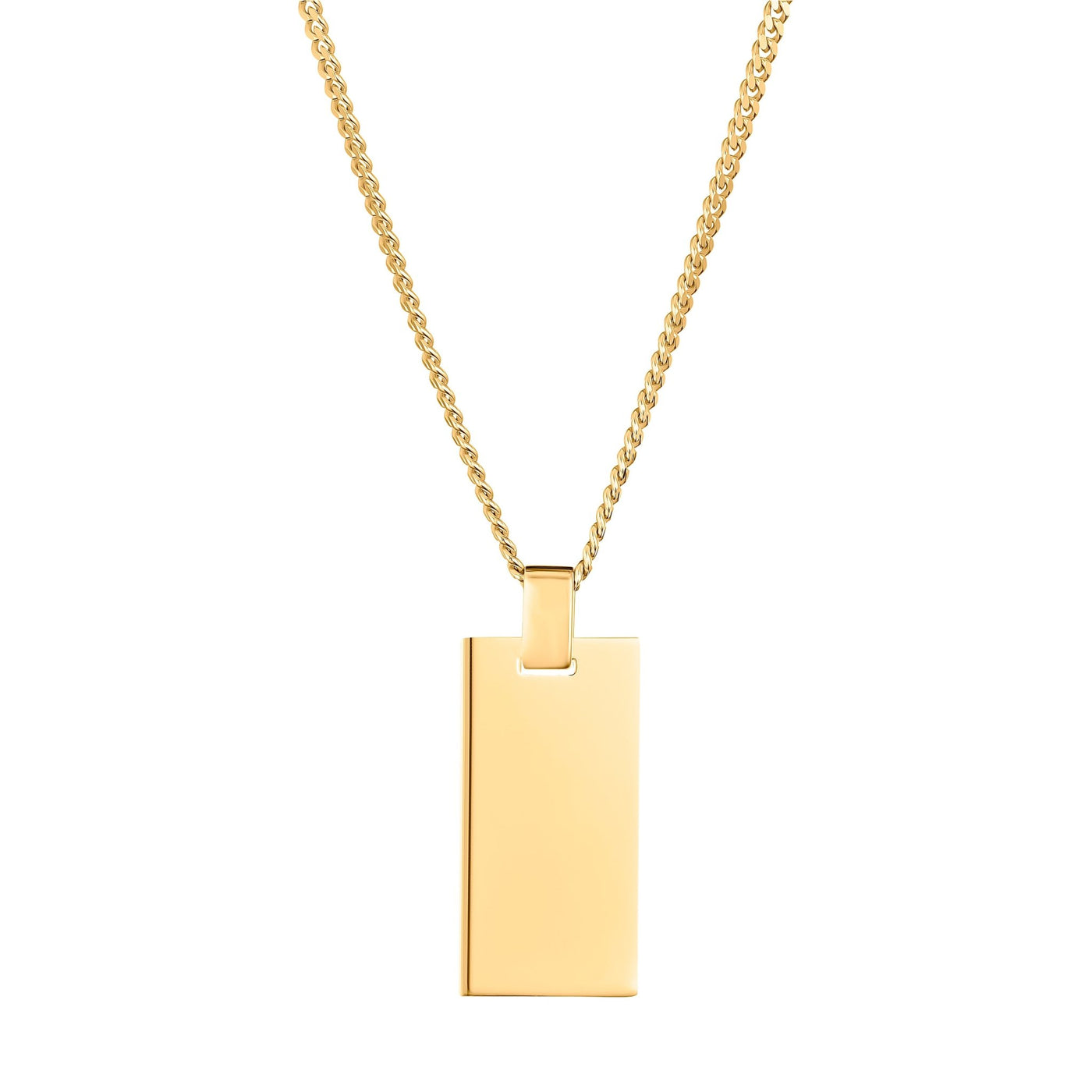 ENGRAVING PLATE RECTANGLE NECKLACE 925 SILVER 18 KARAT GOLD PLATED - IDENTIM®