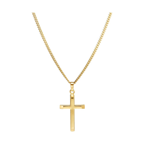 CROSS FACETED NECKLACE 585 GOLD - IDENTIM®