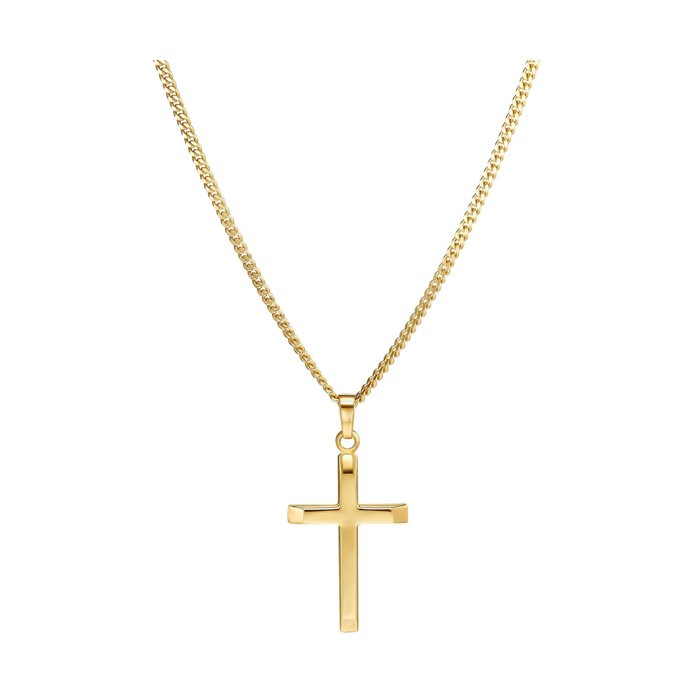 CROSS NECKLACE 925 SILVER 18 KARAT GOLD PLATED - IDENTIM®