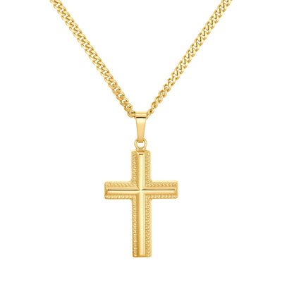 CROSS NECKLACE 925 SILVER 18 CARAT GOLD PLATED - IDENTIM®