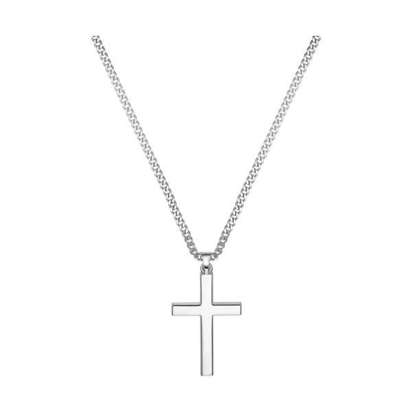 CROSS NECKLACE 925 SILVER RHODIUM PLATED - IDENTIM®