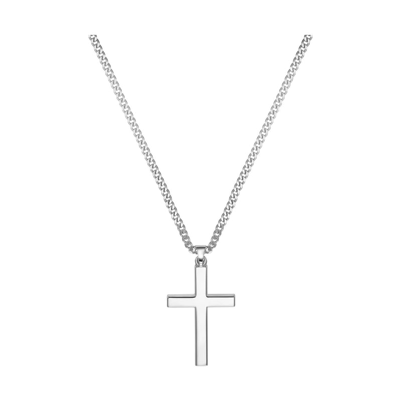 CROSS NECKLACE 925 SILVER RHODIUM PLATED