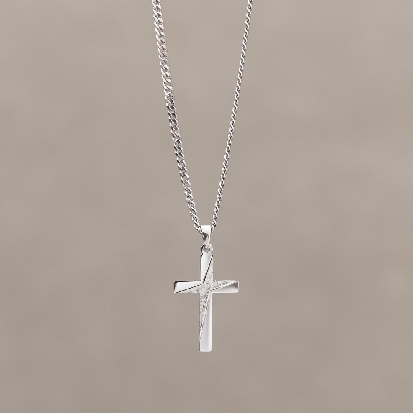 CROSS NECKLACE 925 SILVER RHODIUM PLATED - IDENTIM®