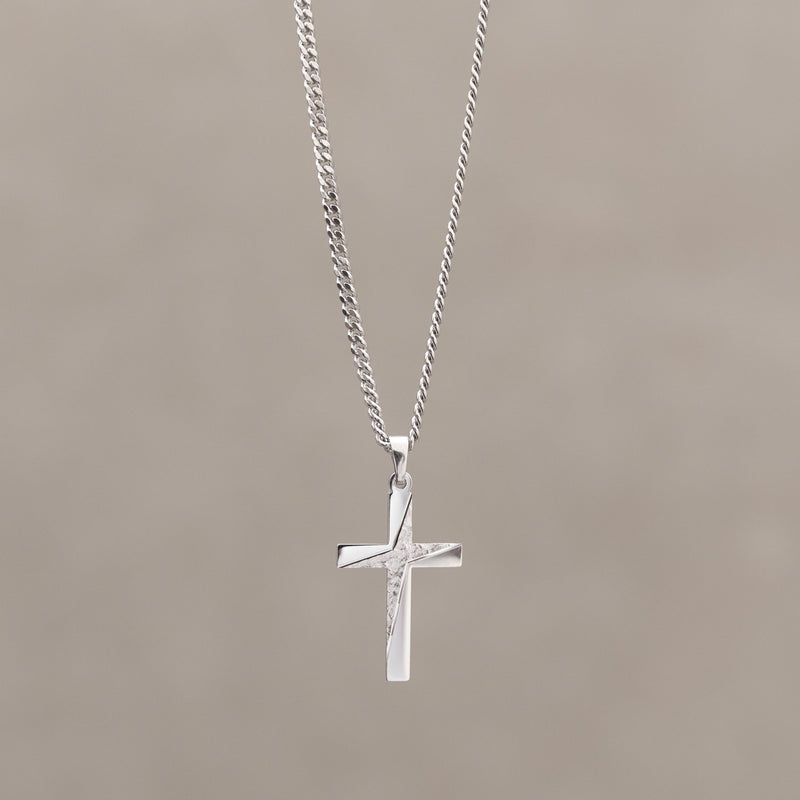 CROSS NECKLACE 925 SILVER RHODIUM PLATED