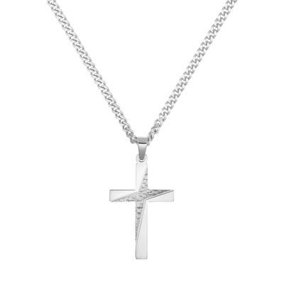 CROSS NECKLACE 925 SILVER RHODIUM PLATED - IDENTIM®