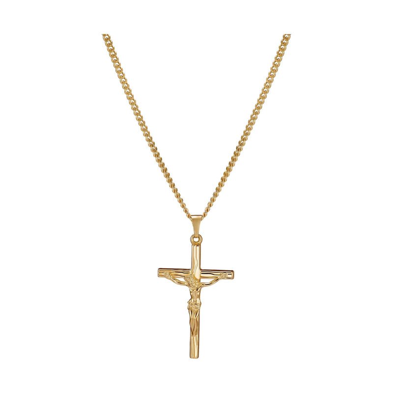 CROSS CRUCIFIX NECKLACE 585 GOLD