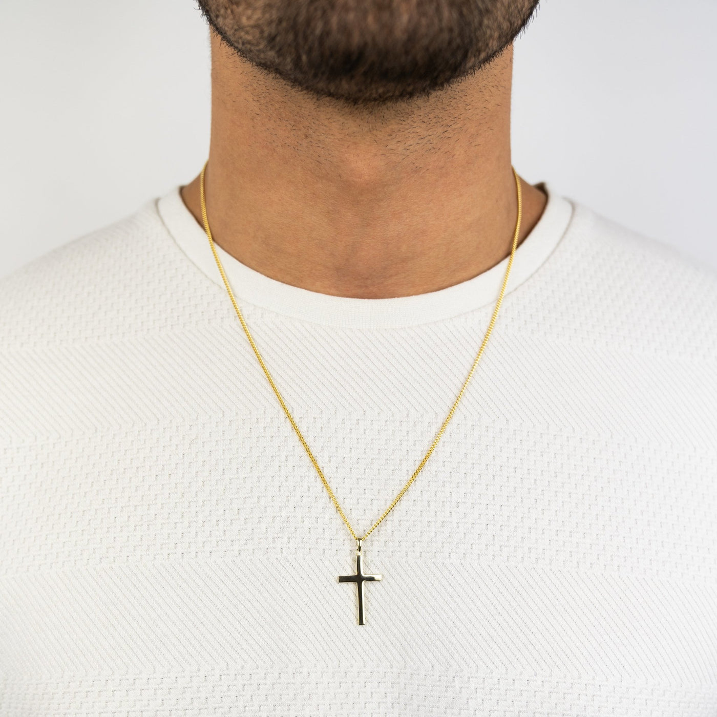 CROSS SOLID NECKLACE 585 GOLD - IDENTIM®