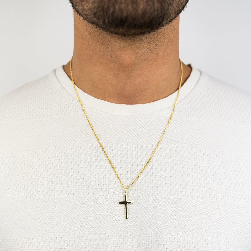 CROSS SOLID NECKLACE 585 GOLD