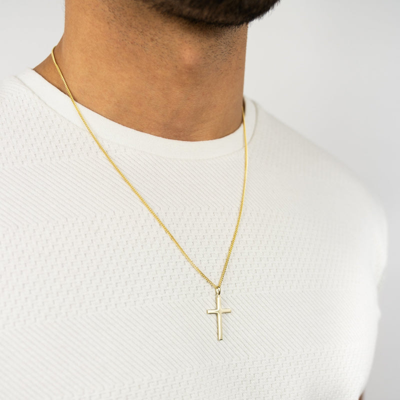 CROSS SOLID NECKLACE 585 GOLD