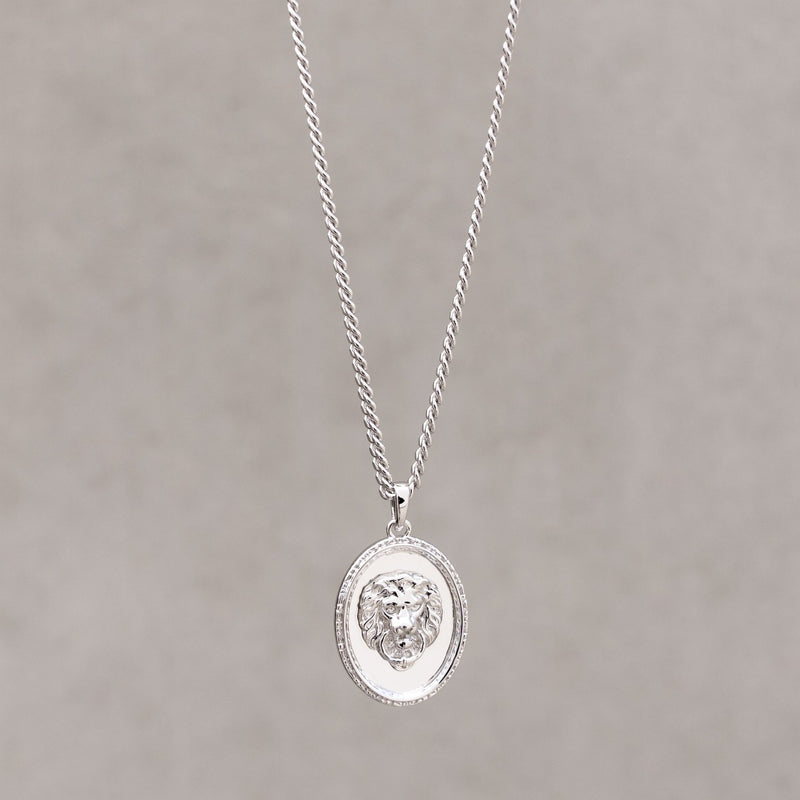 LION NECKLACE 925 SILVER RHODIUM PLATED