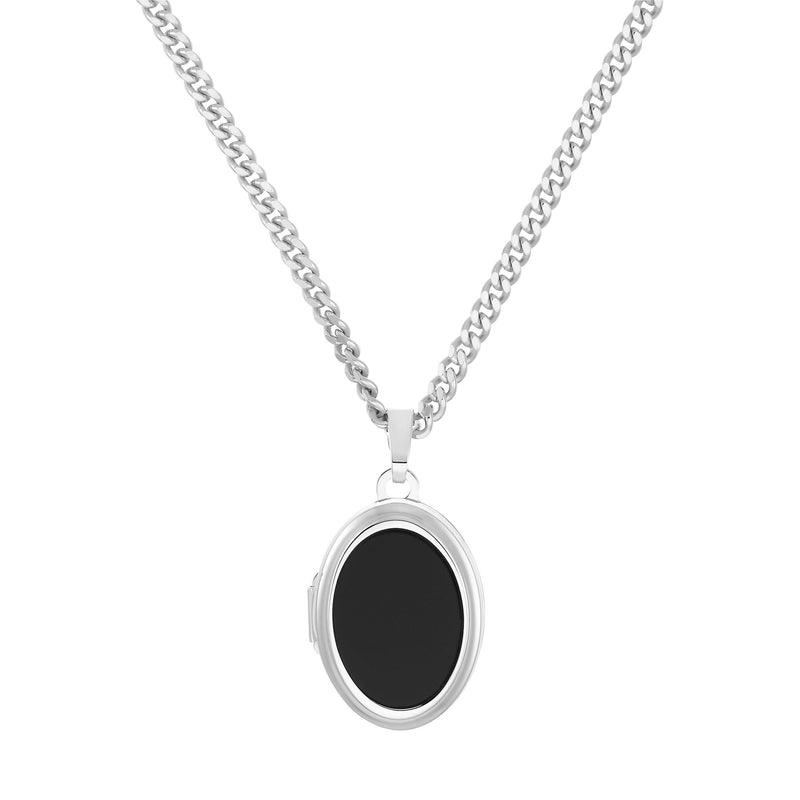 MEDALLION NECKLACE 925 SILVER RHODIUM PLATED