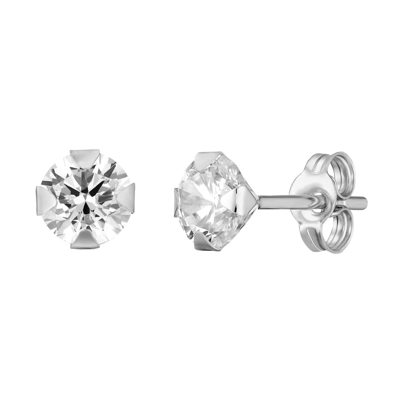 EAR STUD SOLITAIRE PAIR 375 GOLD
